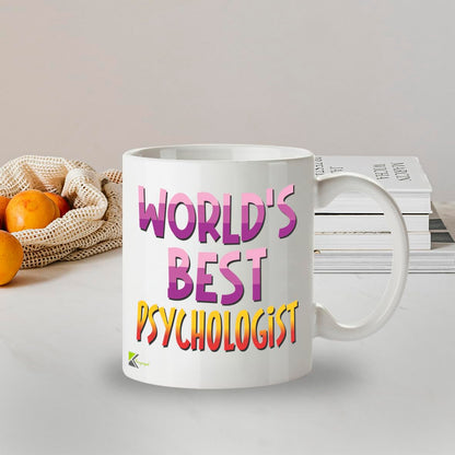 Kruzroyal DZ862 World's Best Psychologist Mug 11oz - White Ceramic Cup for Therapist, Counsellor - Ideal Birthday, Graduation, Thank You Present