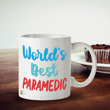 Kruzroyal DZ870 World's Best Paramedic Mug 11oz - White Ceramic Cup for First Responder, Ambulance Crew - Thank You, Graduation, Leaving Present