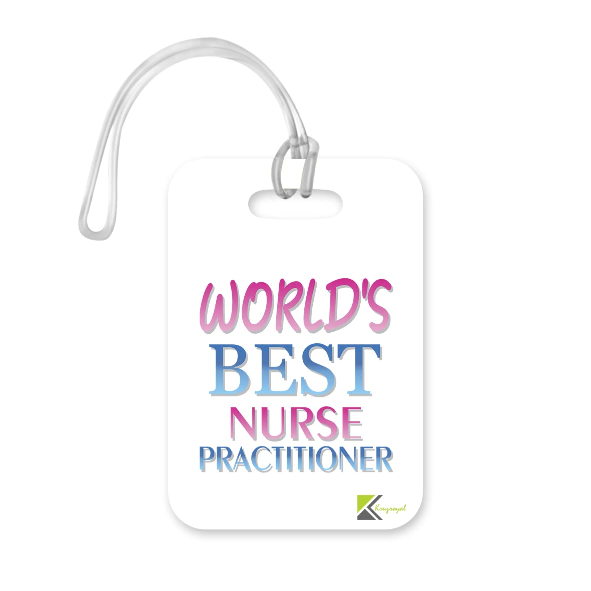 LT489 World's Best Nurse Practitioner Novelty Funny Unique Designer Gift, Suitcase, Glossy Plastic Luggage Tag for Nurse Practitioner