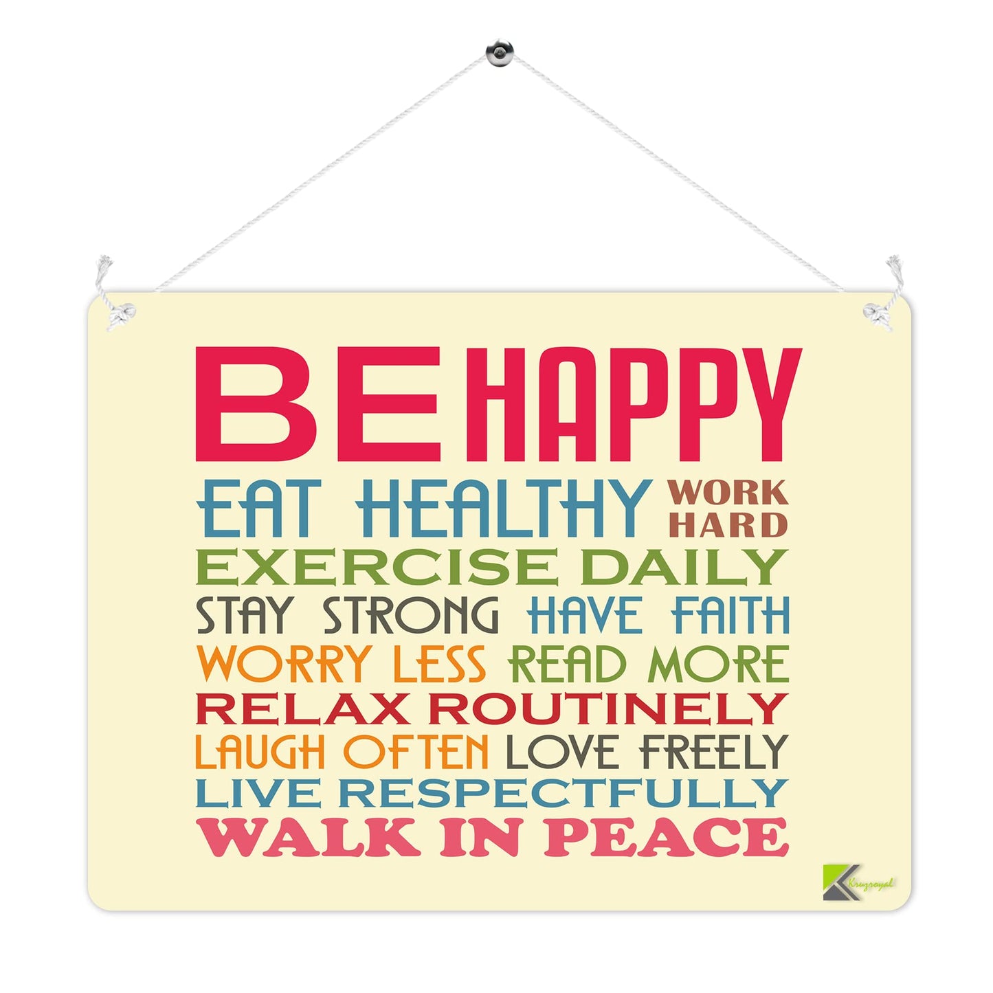 MP268 Life Quote Be Happy Funny Novelty Retro Vintage Metal Wall Sign Plaque 20cm x 15cm