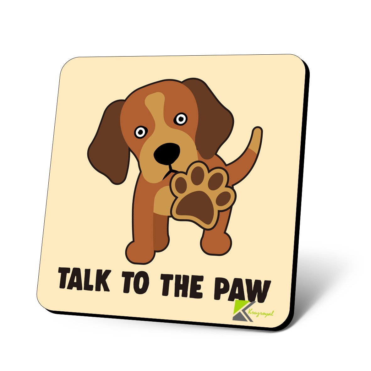 CS654 Talk to The paw Novelty Funny Coffee Tea Drink Gift Glossy MDF Wooden Coaster
