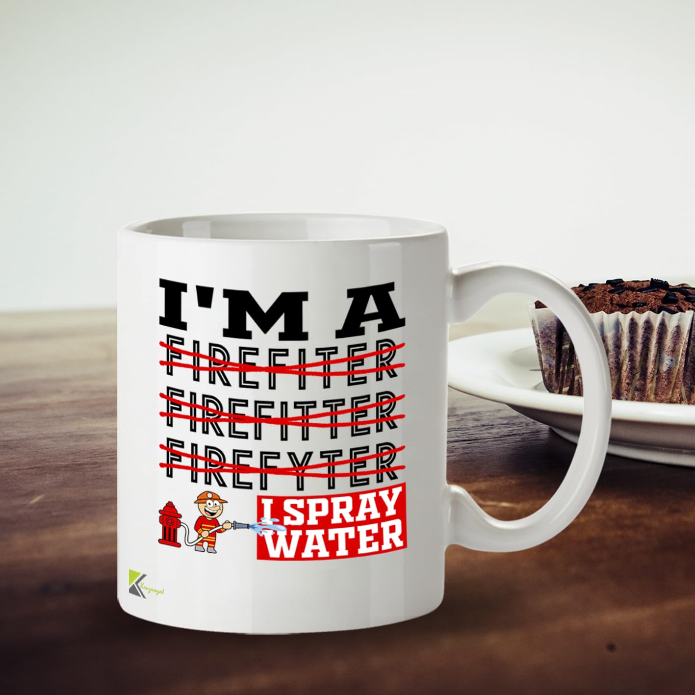 DZ967 Funny Firefighter Gifts Mug - I'm A Firefiter Firefitter Firefyter I Spray Water Humorous Fireman Gift for Men, Women, First Responders, Fire Dept Heroes - Witty Fire Rescue Coffee Cup 11oz