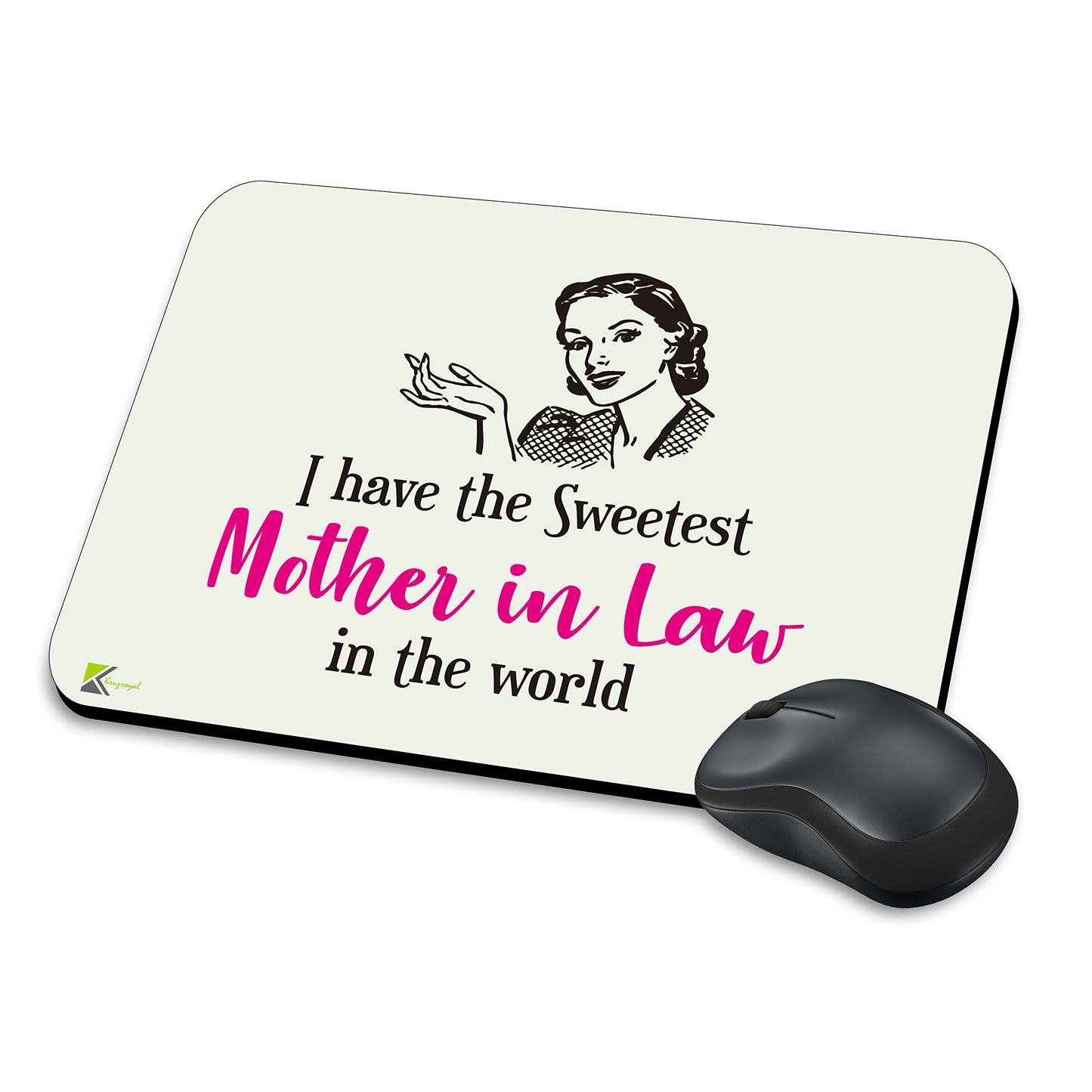 MM140 - I have the sweetest mother in law in the world Funny Novelty Gift Mousemat/MousePad Anti Slip Laptop Computer PC Mouse Mat