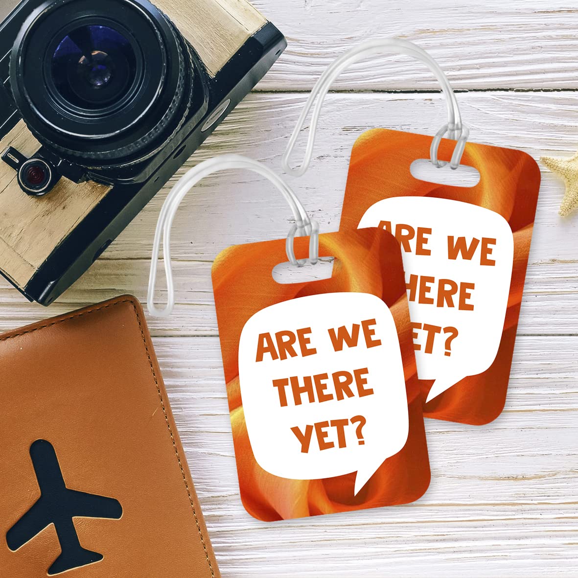 LT017 are we There Yet? Novelty Funny Unique Designer Gift Glossy Plastic Suitcase Luggage Tag