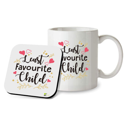 Kruzroyal SM025 Least Favourite Child - 11OZ Mug & Matching Coaster Set