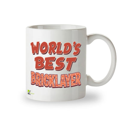Kruzroyal DZ843 World's Best Bricklayer Mug 11oz - White Ceramic Coffee & Tea Cup for Brickie, Builder - Ideal Birthday, Father's Day, Thank You Present