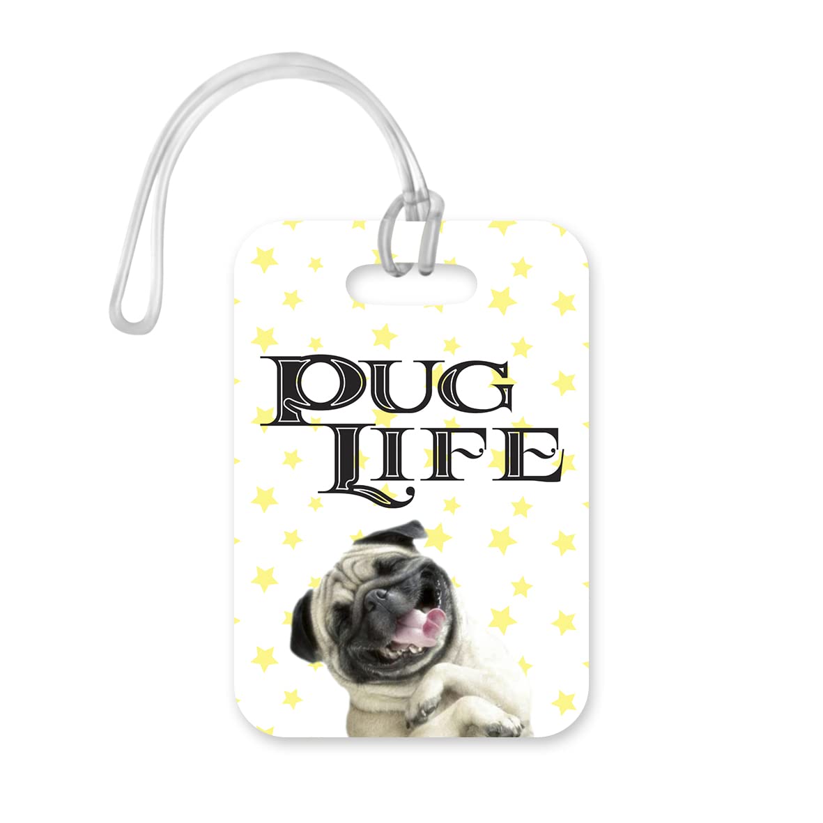 LT173 Pug Life Novelty Funny Unique Designer Gift Glossy Plastic Suitcase Luggage Tag