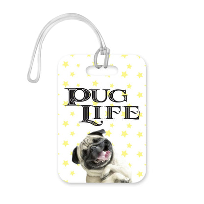 LT173 Pug Life Novelty Funny Unique Designer Gift Glossy Plastic Suitcase Luggage Tag