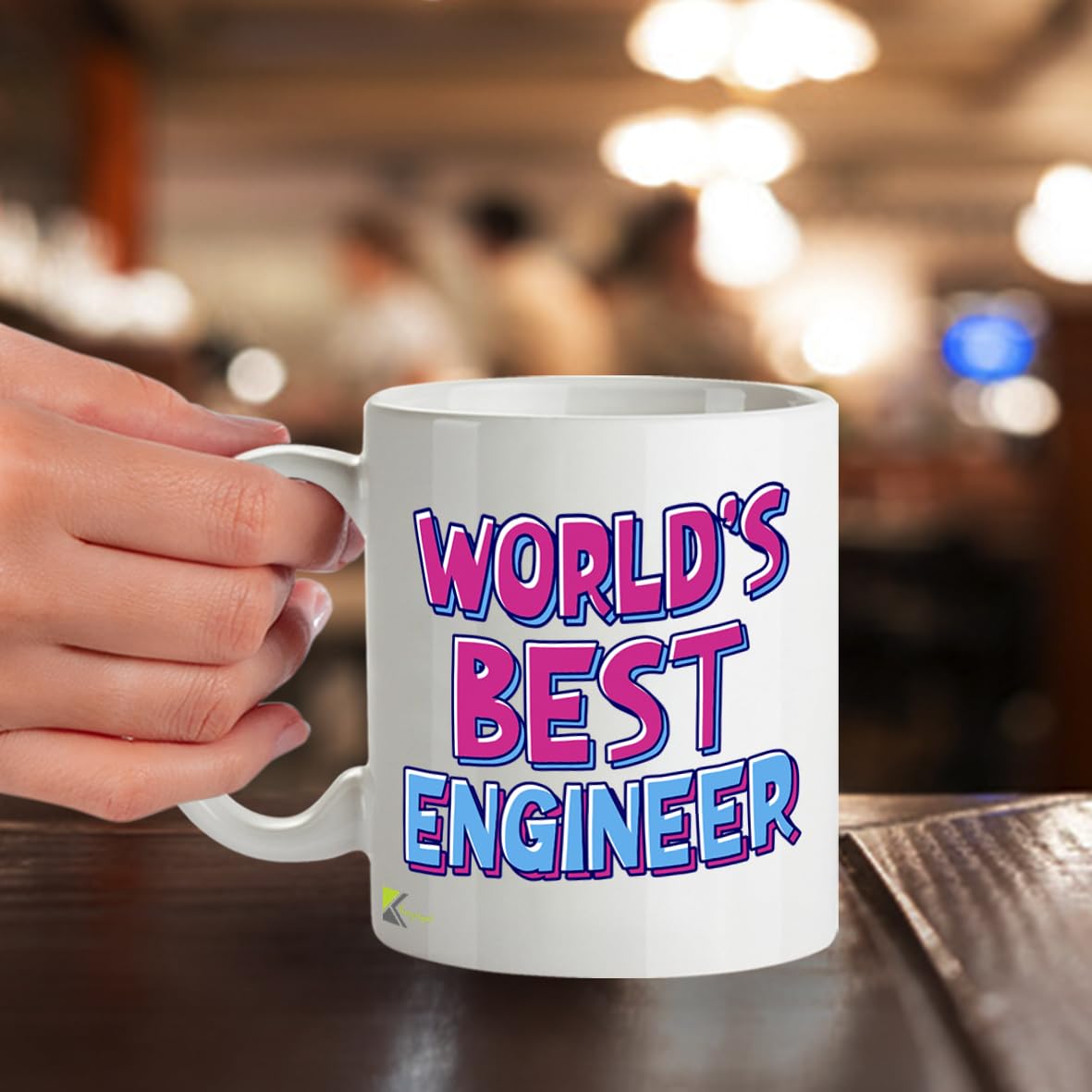 Kruzroyal DZ802 World's Best Engineer Mug - Funny Novelty Coffee Cup for Men Women - Thank You, Birthday, Gift for Engineering Student, Graduate, Professional
