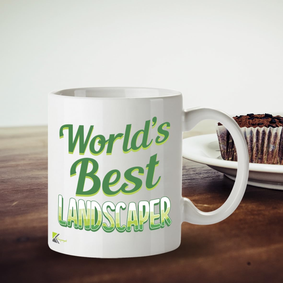 Kruzroyal DZ832 World's Best Landscaper Mug 11oz - White Ceramic Coffee & Tea Cup for Gardener, Landscape Architect - Birthday, Thank You Present