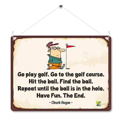 Kruzroyal MP109 Golf Player/how to play golf Funny Novelty Retro Vintage Metal Wall Sign Plaque 20cm x 15cm