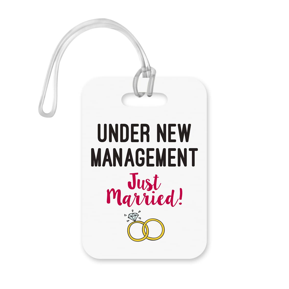 LT056 Under New Management Just Married! Novelty Funny Unique Designer Gift Glossy Plastic Suitcase Luggage Tag