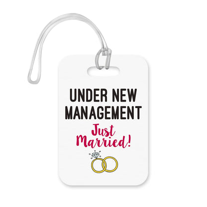 LT056 Under New Management Just Married! Novelty Funny Unique Designer Gift Glossy Plastic Suitcase Luggage Tag