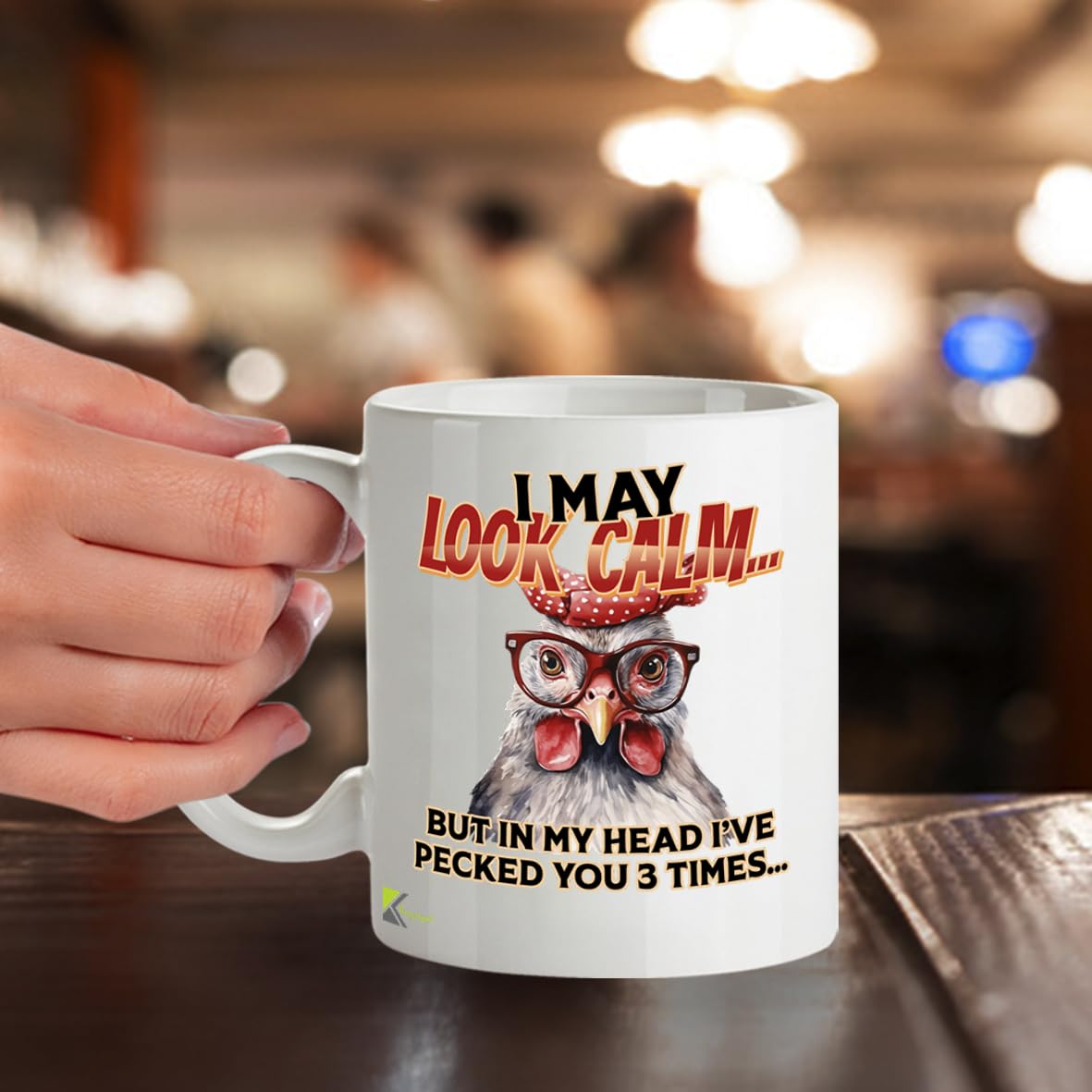 Kruzroyal DZ964 I've Pecked You Funny Chicken Lover Mug - Sarcastic Farm Animal Coffee Cup - Witty Hen, Rooster, Bird Owner Gag Gift for Him, Her - 11oz White Ceramic
