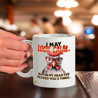 Kruzroyal DZ964 I've Pecked You Funny Chicken Lover Mug - Sarcastic Farm Animal Coffee Cup - Witty Hen, Rooster, Bird Owner Gag Gift for Him, Her - 11oz White Ceramic