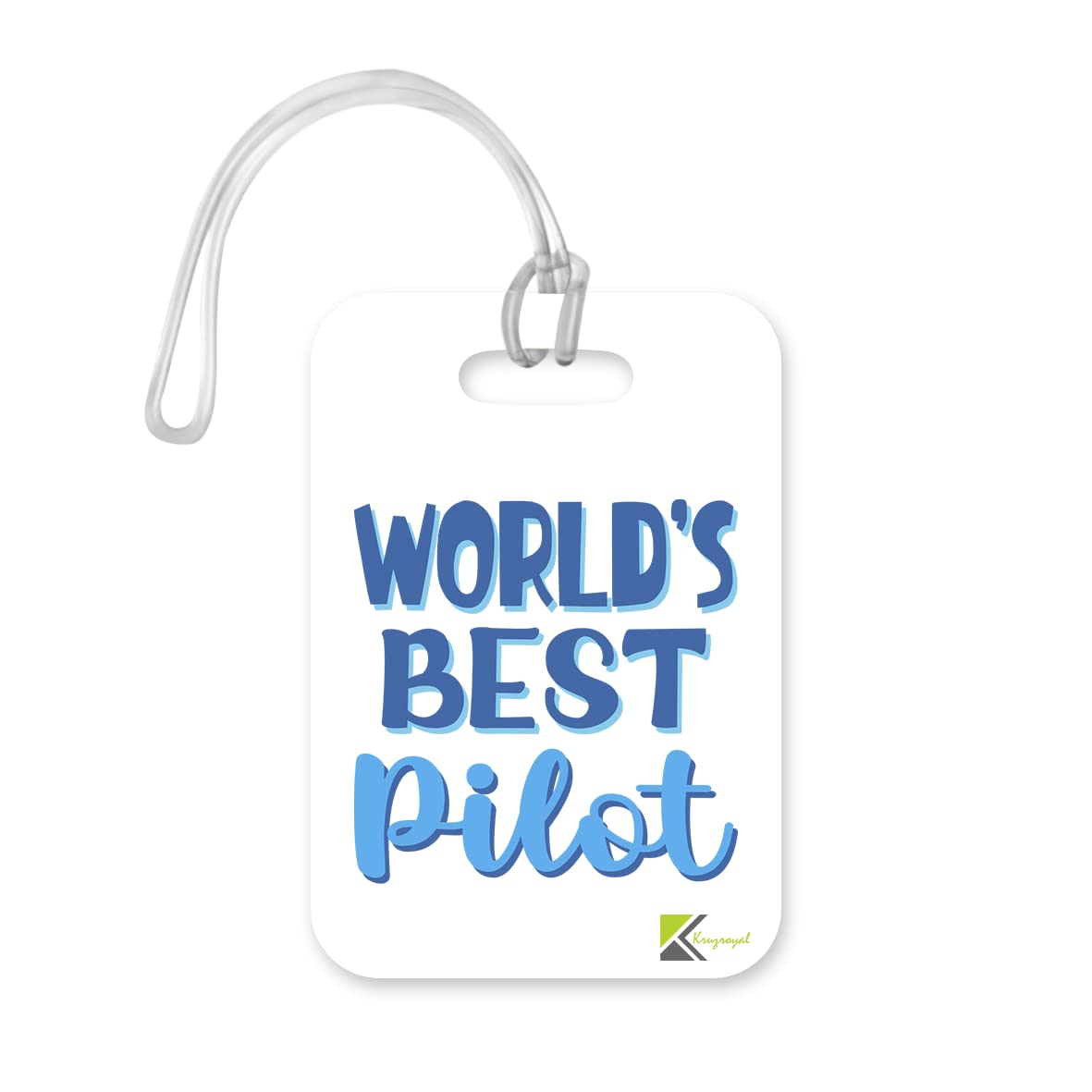 LT485 World's Best Pilot Novelty Funny Unique Designer Gift, Suitcase, Glossy Plastic Luggage Tag for Pilot