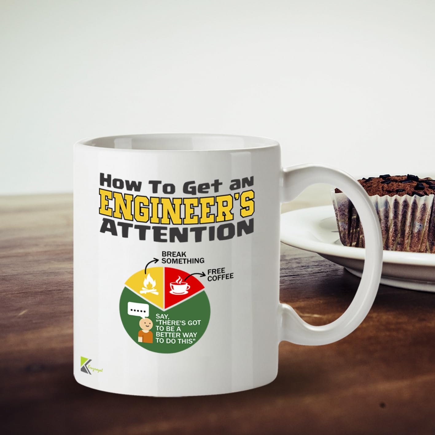 DZ955 Funny Engineer Mug - How to Get Engineer's Attention - Perfect STEM, Tech, IT Gift for Grads & Coworkers - 11oz White Ceramic Coffee Cup