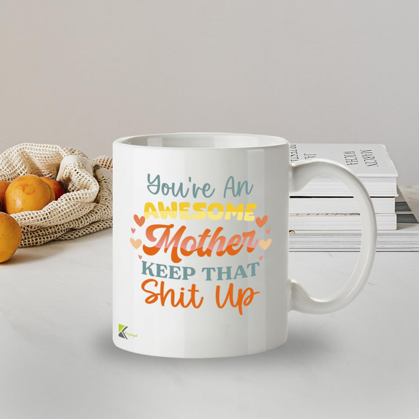 Kruzroyal Awesome Mother Funny Mug - Humorous Mum Novelty Cup Great Gift from Son Daughter for Mothers Day Birthday