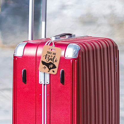LT076 Take Me to Bali Novelty Funny Unique Designer Gift Glossy Plastic Suitcase Luggage Tag