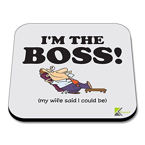 CS161 I'm The BOSS! (My Wife Said i Could be) Novelty Funny Coffee Tea Drink Gift Glossy MDF Wooden Coaster