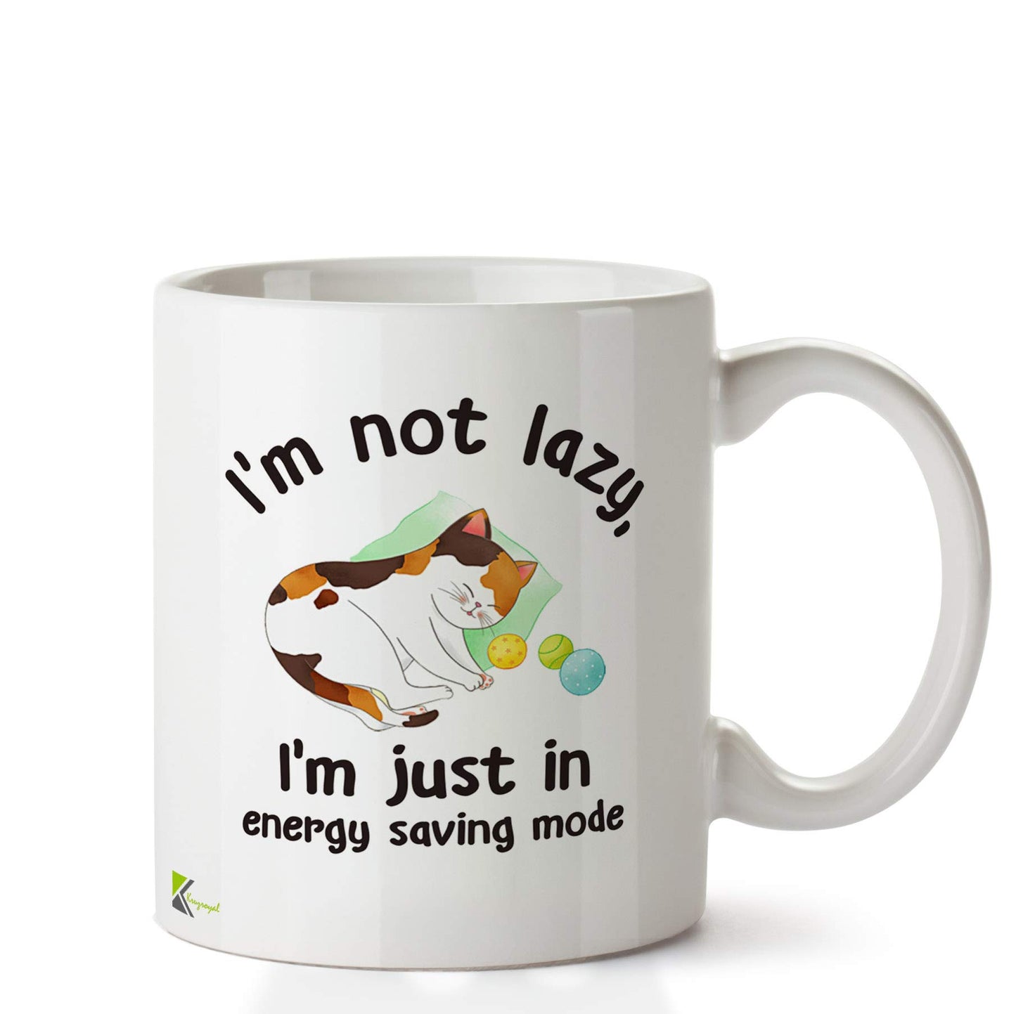 Kruzroyal DZ610 I'm not Lazy, I'm just in Energy Saving Mode Funny Novelty Great Gift Idea Coffee Tea Ceramic Mug