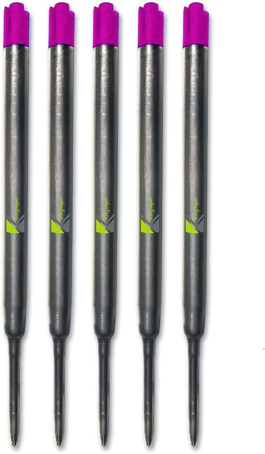 5 x Pink Compatible Medium Ballpoint Soft Roll Refill for Parker Pens - Pink (Pack of 5)