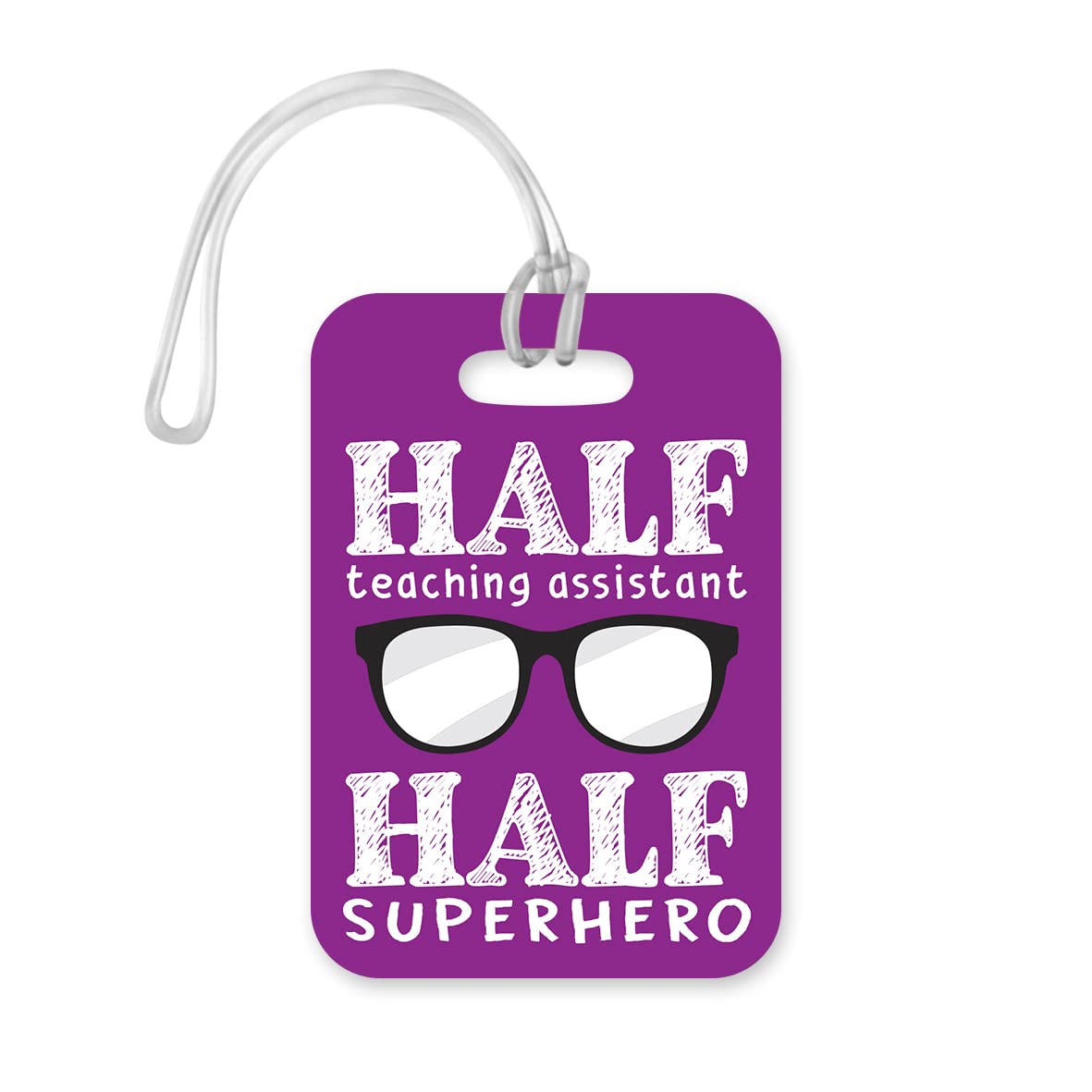 LT163 Half Teaching Assistant Half Superhero Novelty Funny Unique Designer Gift Glossy Plastic Suitcase Luggage Tag