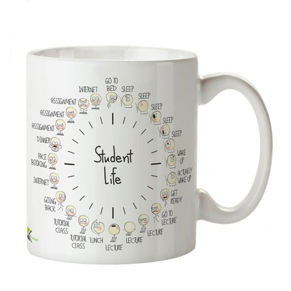 Kruzroyal Student Life Funny Novelty Great Gift Idea Coffee Tea Mug | Gift for University, College Student, Fresher | Novelty Coffee Cup, Uni Humour, Son, Daughter Present, 11oz