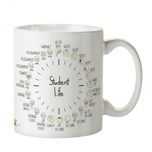 Kruzroyal Student Life Funny Novelty Great Gift Idea Coffee Tea Mug | Gift for University, College Student, Fresher | Novelty Coffee Cup, Uni Humour, Son, Daughter Present, 11oz