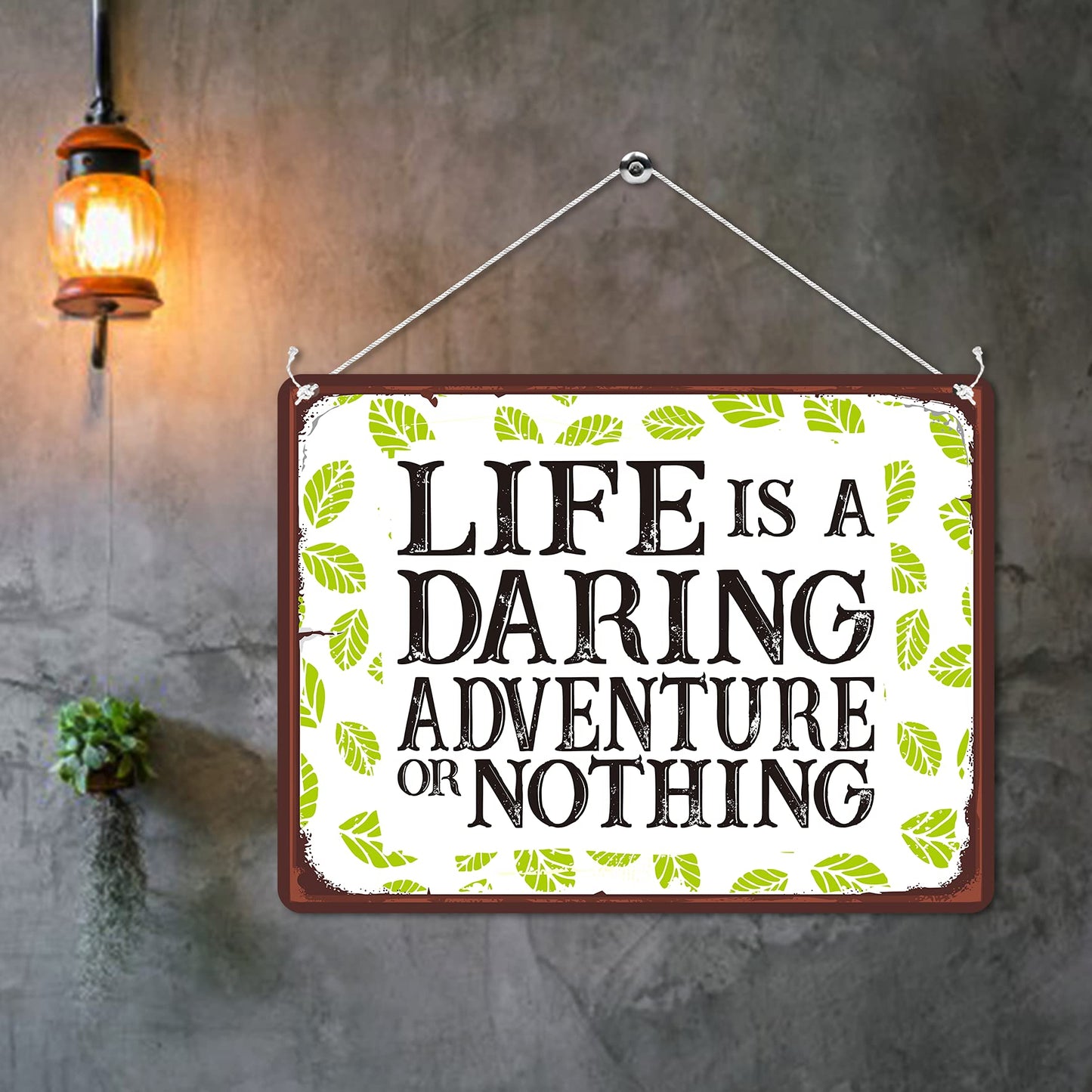 Kruzroyal MP172 Life is a daring adventure or nothing Funny Novelty Retro Vintage Metal Wall Sign Plaque 20cm x 15cm