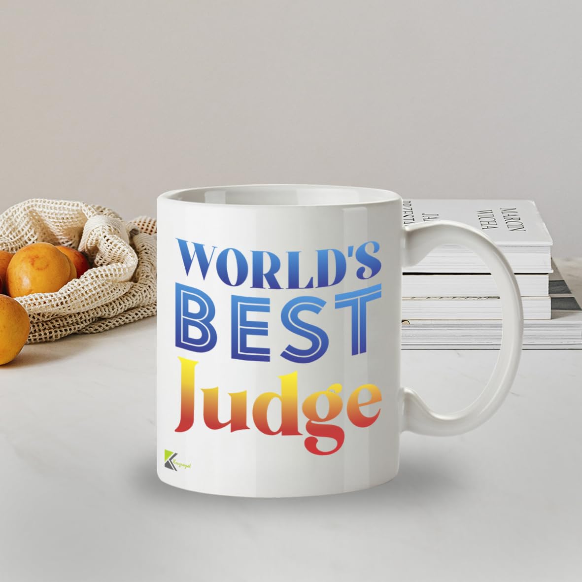 DZ883 World's Best Judge Mug 11oz - White Ceramic Cup for Justice, Magistrate - Ideal Birthday, Retirement, Appointment Present