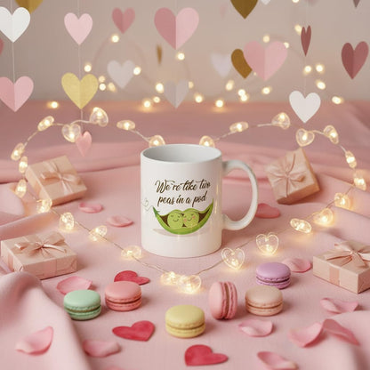 We're Like Two peas in a pod Funny Novelty Great Gift Idea Coffee Tea Mug | Gift for Best Friend Partner Couple | Romantic Anniversary Valentine - Funny Mug for Him, Her, Boyfriend or Wife