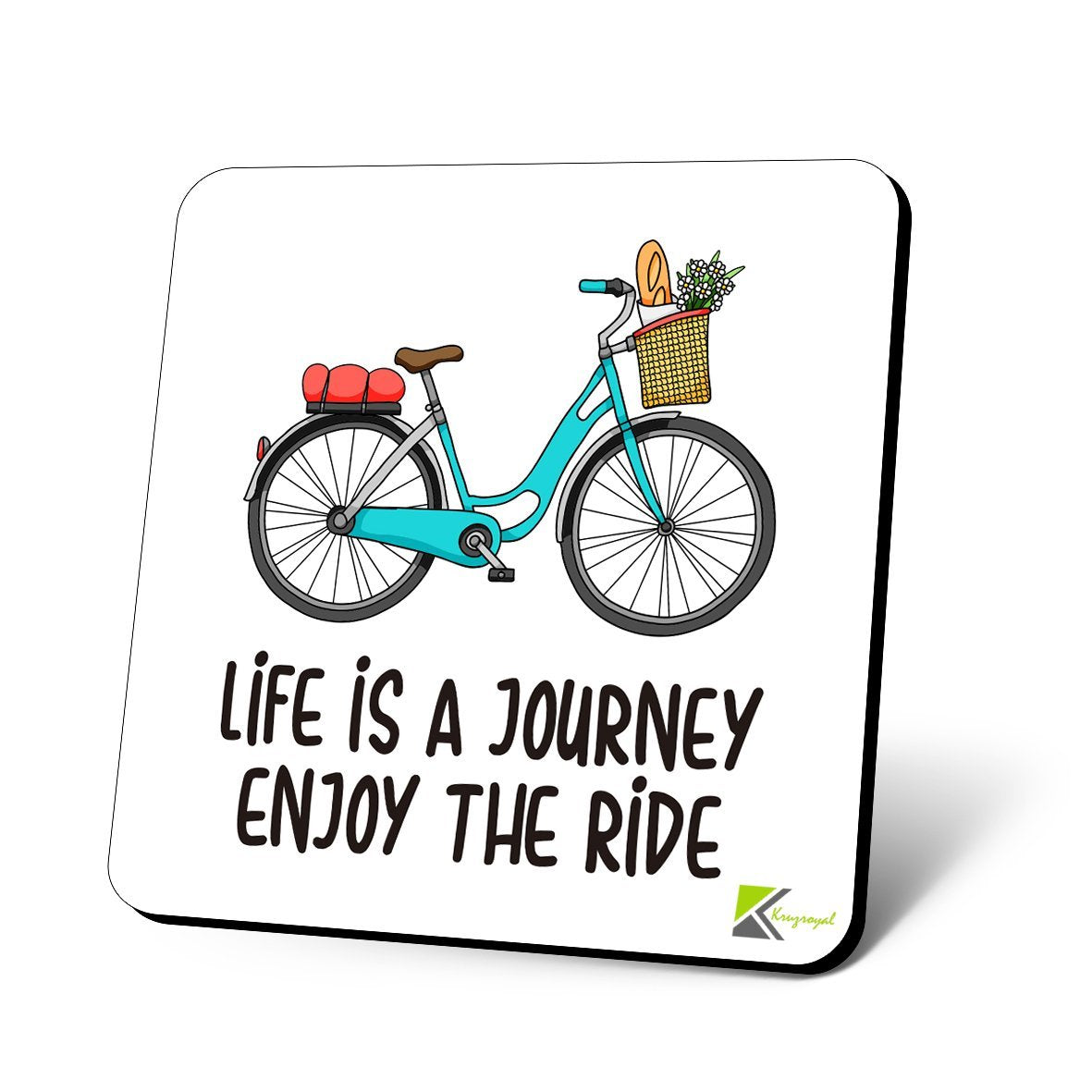 CS1006 Life is a Journey, Enjoy The Ride Novelty Funny Coffee Tea Drink Christmas Gift Glossy MDF Wooden Coaster