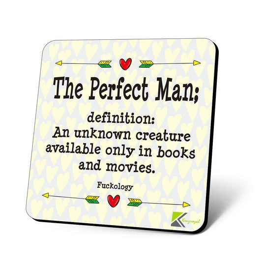 CS1157 Definition : The Perfect Man Novelty Funny Coffee Tea Drink Gift Glossy MDF Wooden Coaster