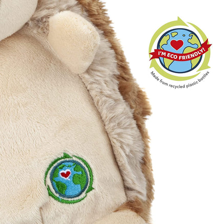 PMS 443230 Planet Eco Plush Hedgehog -Cute Hedgehog Stuffed Animal Plush, White and Brown - 12" - (Pack of 1) - Ideal for Kids' Birthdays, Holidays, and Special Occasions