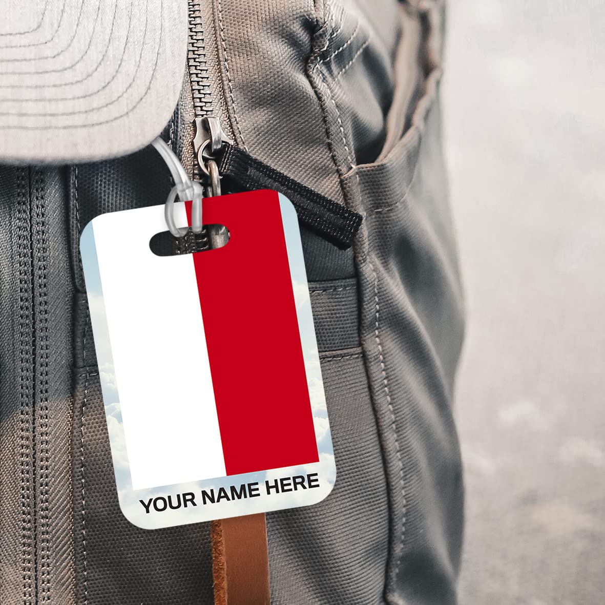 PLT269 Personalised Name with Poland Flag Novelty Funny Unique Designer Gift Glossy Plastic Suitcase Luggage Tag