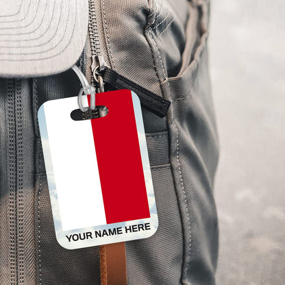 PLT269 Personalised Name with Poland Flag Novelty Funny Unique Designer Gift Glossy Plastic Suitcase Luggage Tag