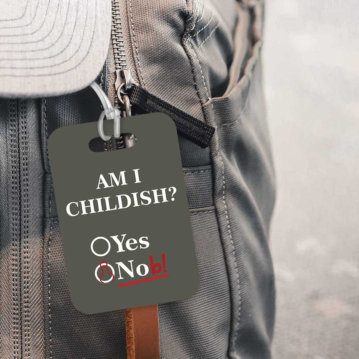 LT161 Am I Childish? Nob Novelty Funny Unique Designer Gift Glossy Plastic Suitcase Luggage Tag