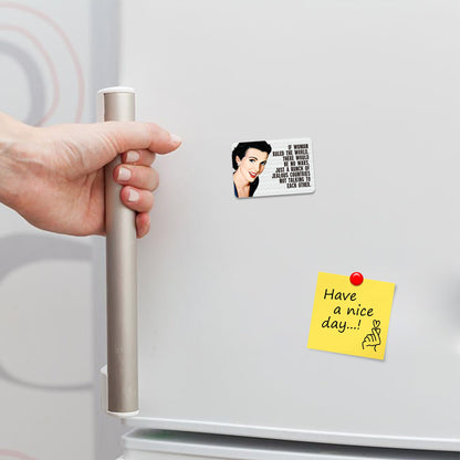 Kruzroyal FM178 If woman ruled the world, there would be no wars, just a bunch of jealous countries not talking to each other. Novelty Funny Gift Idea Glossy Rectangle Metal Fridge Magnet