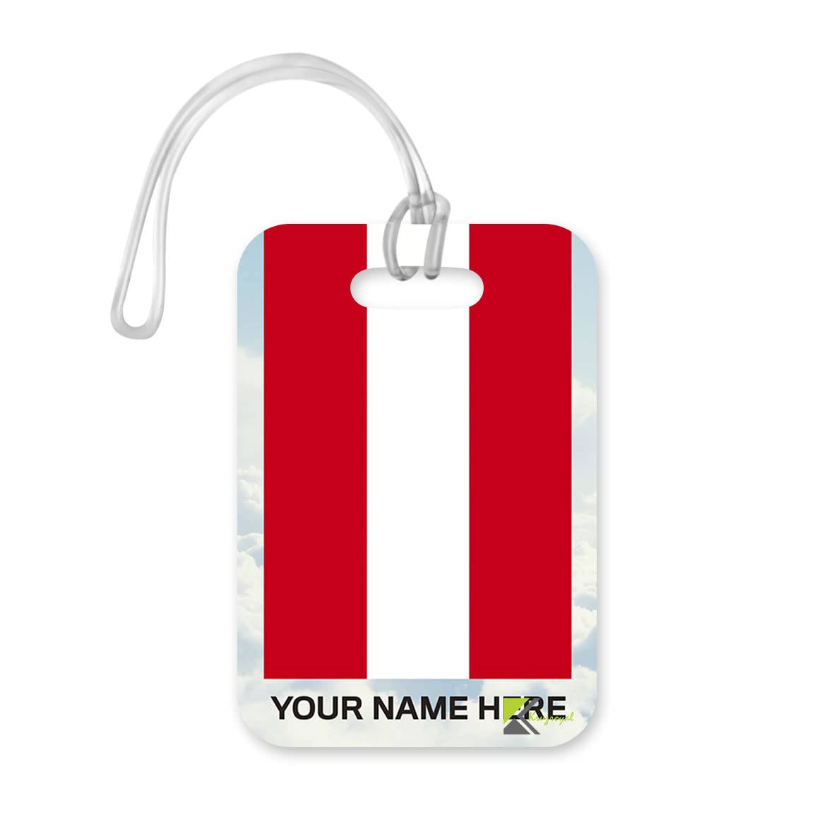 PLT266 Personalised Name with Austria Flag Novelty Funny Unique Designer Gift Glossy Plastic Suitcase Luggage Tag