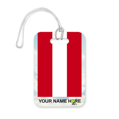 PLT266 Personalised Name with Austria Flag Novelty Funny Unique Designer Gift Glossy Plastic Suitcase Luggage Tag