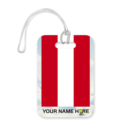 PLT266 Personalised Name with Austria Flag Novelty Funny Unique Designer Gift Glossy Plastic Suitcase Luggage Tag