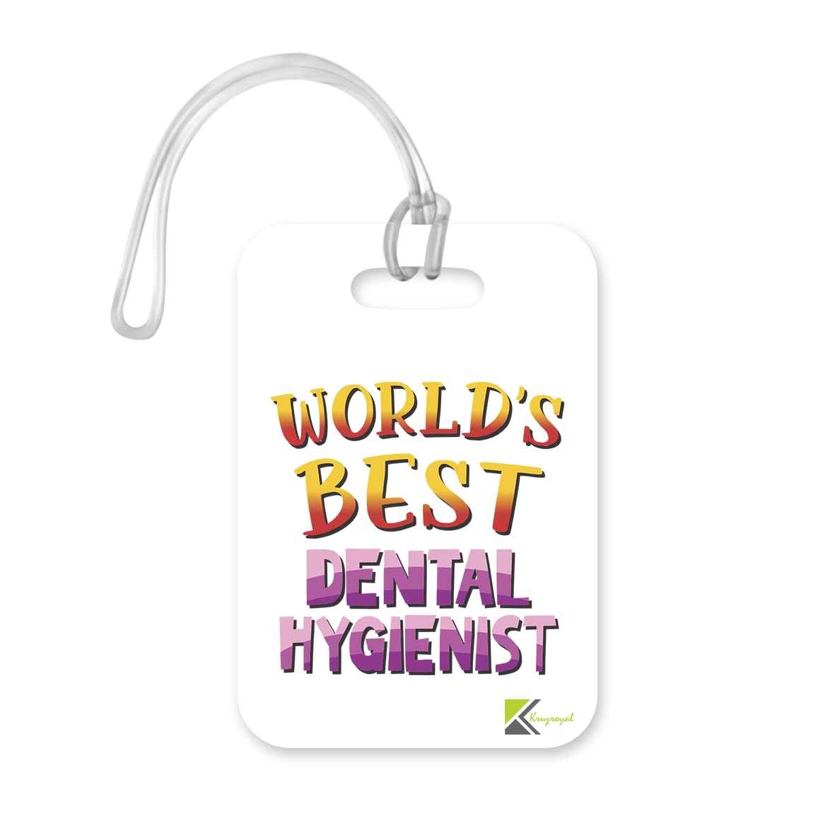 LT466 World's Best Dental Hygienist Novelty Funny Unique Designer Gift, Suitcase, Glossy Plastic Luggage Tag for Dental Hygienist