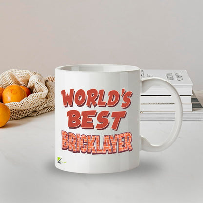 Kruzroyal DZ843 World's Best Bricklayer Mug 11oz - White Ceramic Coffee & Tea Cup for Brickie, Builder - Ideal Birthday, Father's Day, Thank You Present