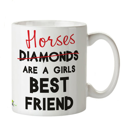 Kruzroyal DZ239 Horses are a Girls Best Friend Funny Novelty Great Gift Idea Coffee Tea Mug