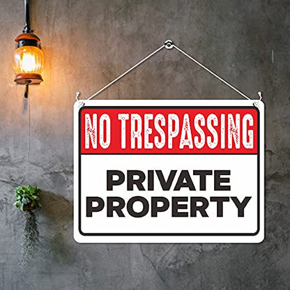 Kruzroyal MP464 No Trespassing : Private Property Funny Novelty Retro Vintage Metal Wall Sign Plaque 20cm x 15cm