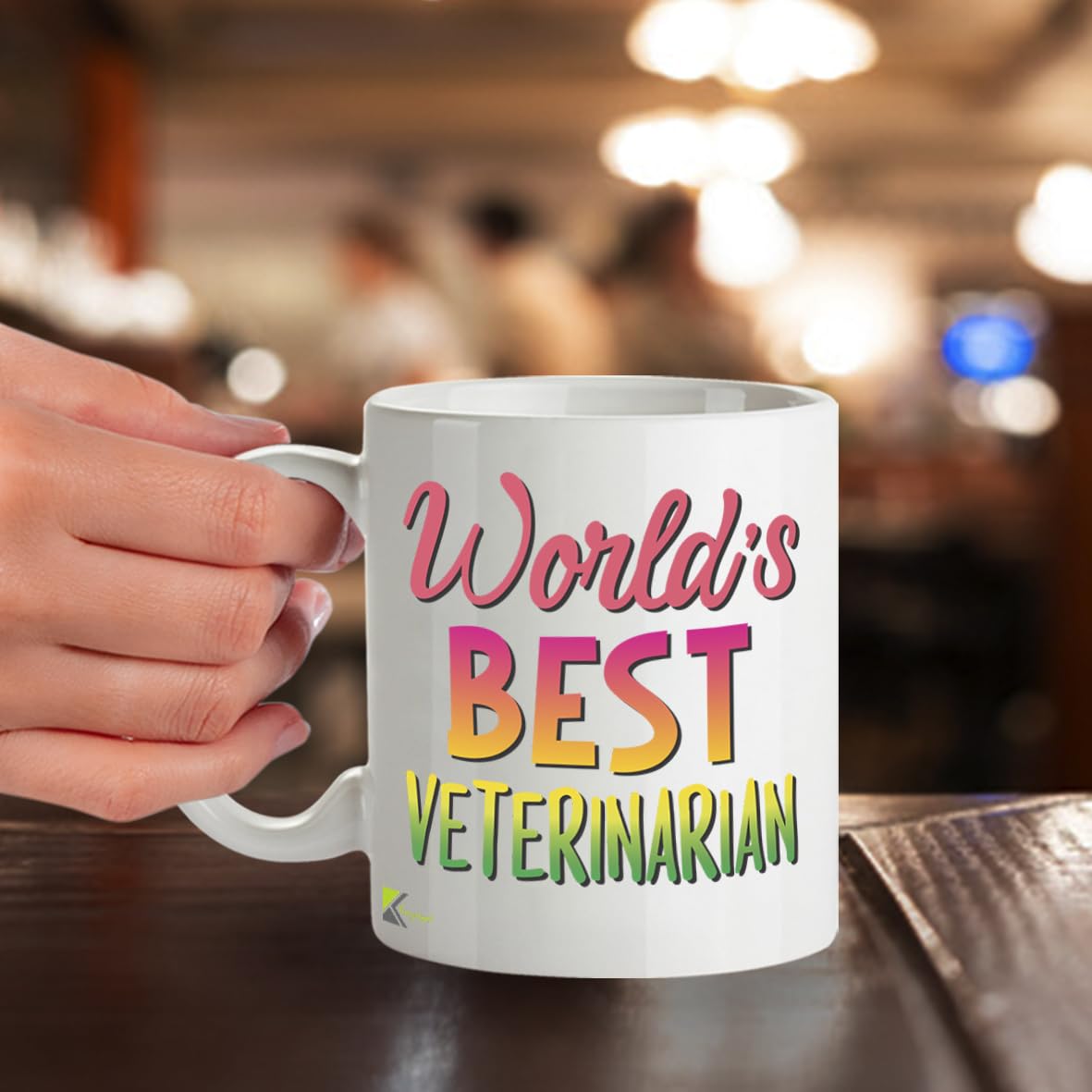 Kruzroyal DZ861 World's Best Veterinarian Mug 11oz - White Ceramic Cup for Vet, Vet Nurse, Surgeon - Thank You, Graduation, Birthday Present