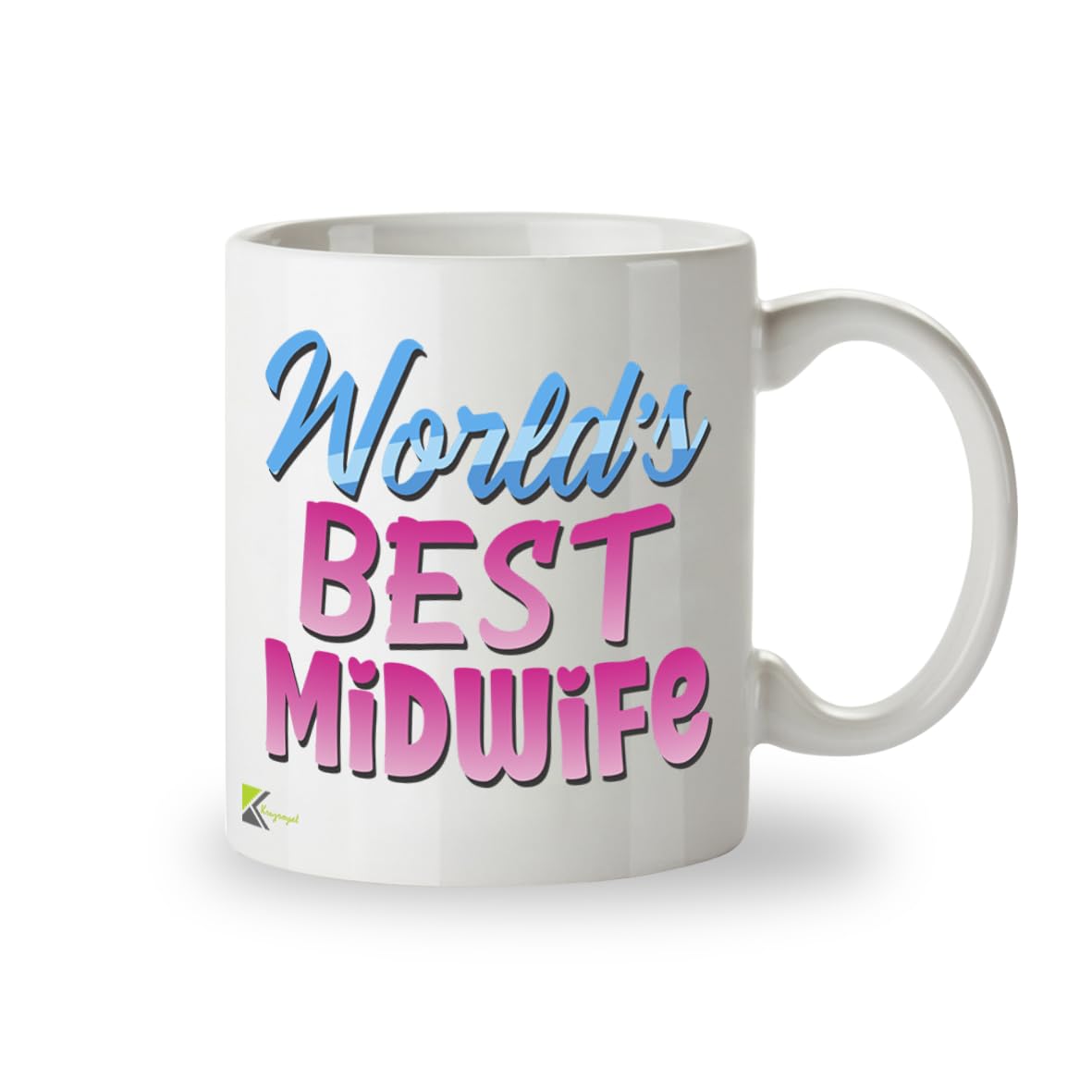 Kruzroyal DZ850 World's Best Midwife Mug 11oz - White Ceramic Cup for Student, Doula, NHS Staff - Heartfelt Thank You, Baby Shower Present for Her