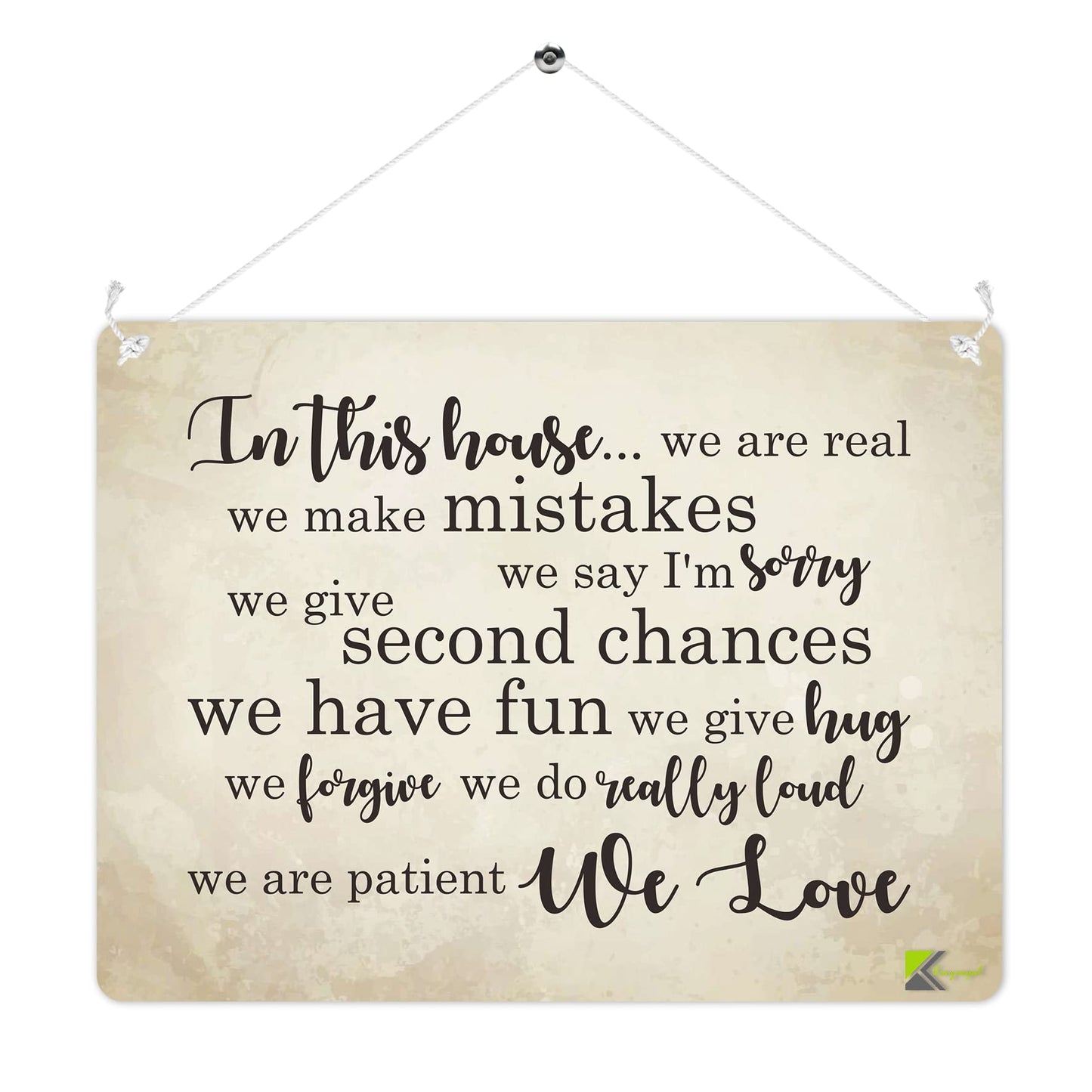 MP233 Vintage In this house Quote Funny Novelty Retro Vintage Metal Wall Sign Plaque 20cm x 15cm