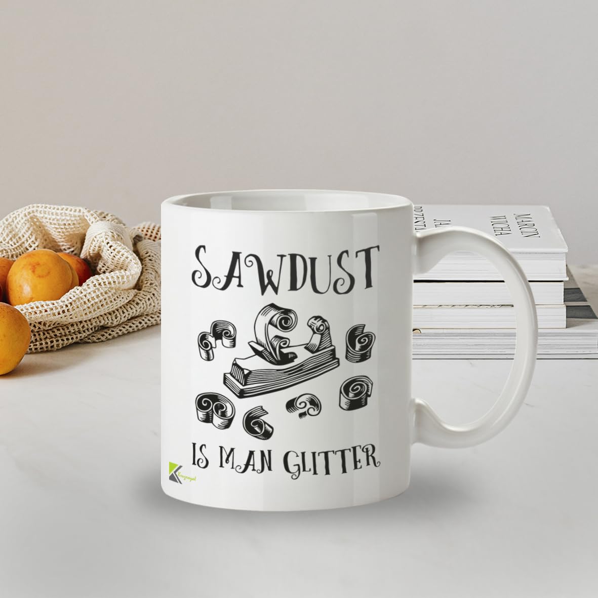 Kruzroyal DZ370 Sawdust is Man Glitter Funny Novelty Great Gift Idea Coffee Tea Mug
